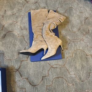 Stuart Weitzman Lafayette Boots 9.5-Elegant Tan Suede Women's Boots